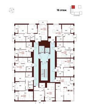2-к квартира, вторичка, 56м2, 16/18 этаж