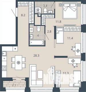 3-к квартира, вторичка, 83м2, 11/23 этаж