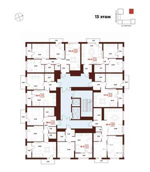 1-к квартира, вторичка, 46м2, 13/18 этаж