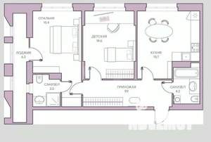 3-к квартира, вторичка, 63м2, 6/9 этаж