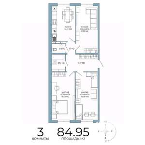 3-к квартира, вторичка, 85м2, 14/18 этаж