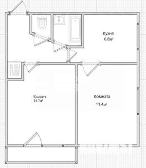 2-к квартира, вторичка, 40м2, 4/5 этаж