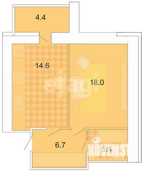 1-к квартира, вторичка, 50м2, 11/17 этаж