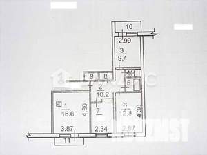 3-к квартира, вторичка, 68м2, 9/9 этаж