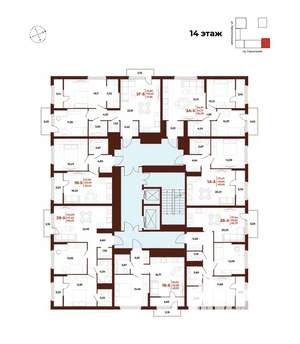2-к квартира, вторичка, 72м2, 14/18 этаж