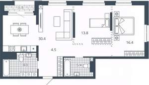 2-к квартира, вторичка, 84м2, 5/24 этаж