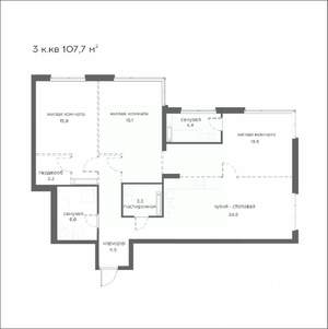3-к квартира, вторичка, 108м2, 18/21 этаж