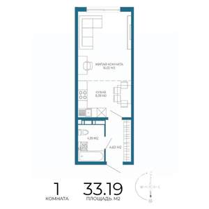 1-к квартира, строящийся дом, 33м2, 10/17 этаж