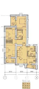 4-к квартира, строящийся дом, 99м2, 18/18 этаж