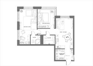 2-к квартира, вторичка, 77м2, 2/21 этаж