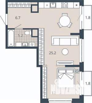 1-к квартира, вторичка, 53м2, 11/23 этаж
