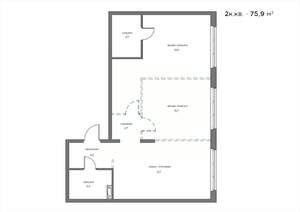 2-к квартира, вторичка, 76м2, 4/21 этаж