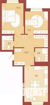 2-к квартира, вторичка, 68м2, 10/17 этаж