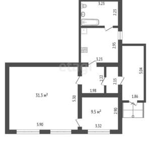 3-к квартира, вторичка, 64м2, 1/5 этаж