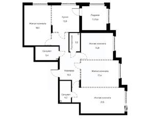 4-к квартира, вторичка, 119м2, 11/23 этаж