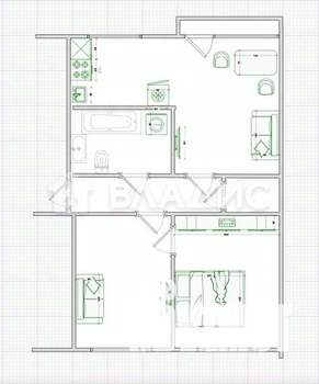 3-к квартира, вторичка, 62м2, 3/5 этаж
