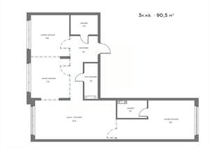 3-к квартира, вторичка, 91м2, 6/21 этаж