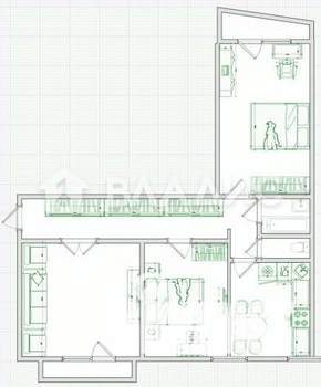 3-к квартира, вторичка, 67м2, 9/9 этаж