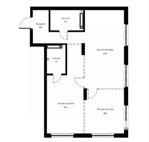 2-к квартира, вторичка, 77м2, 6/23 этаж