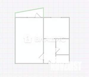 1-к квартира, вторичка, 40м2, 1/9 этаж