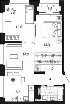 2-к квартира, вторичка, 62м2, 22/24 этаж