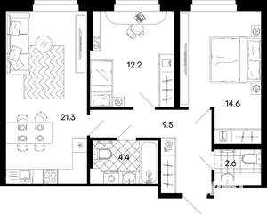3-к квартира, вторичка, 64м2, 11/17 этаж