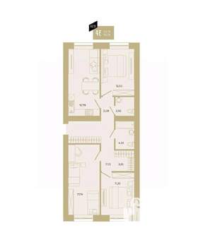 4-к квартира, вторичка, 82м2, 2/17 этаж