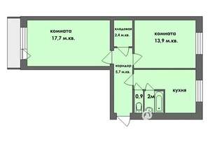2-к квартира, вторичка, 47м2, 4/5 этаж