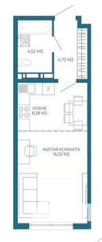 1-к квартира, вторичка, 34м2, 15/17 этаж