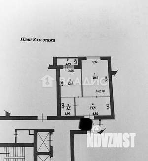 1-к квартира, вторичка, 51м2, 8/9 этаж