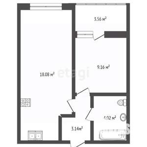 1-к квартира, вторичка, 38м2, 15/17 этаж