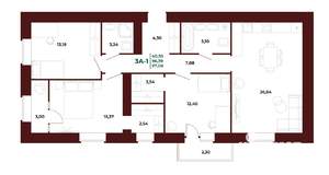 3-к квартира, вторичка, 97м2, 12/17 этаж
