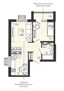 1-к квартира, вторичка, 35м2, 14/15 этаж