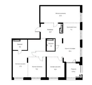 4-к квартира, вторичка, 151м2, 22/23 этаж