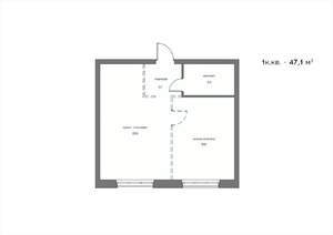 1-к квартира, вторичка, 47м2, 9/21 этаж