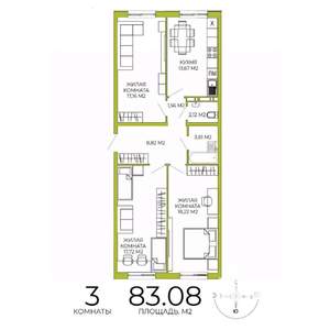 3-к квартира, вторичка, 83м2, 11/18 этаж