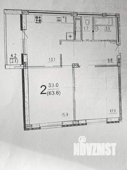 2-к квартира, вторичка, 62м2, 5/16 этаж