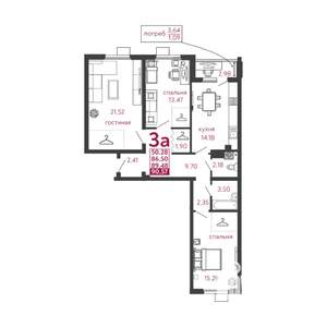 3-к квартира, вторичка, 91м2, 1/5 этаж