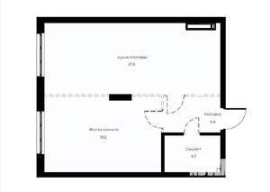 1-к квартира, вторичка, 56м2, 21/23 этаж