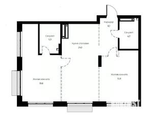 2-к квартира, вторичка, 76м2, 11/23 этаж