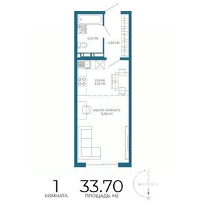 1-к квартира, вторичка, 34м2, 5/17 этаж