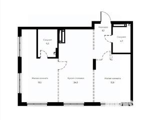 2-к квартира, вторичка, 76м2, 15/23 этаж