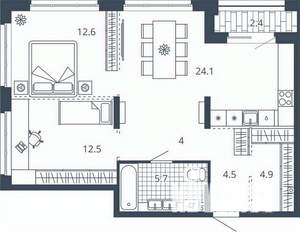 2-к квартира, вторичка, 71м2, 11/24 этаж