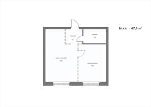 1-к квартира, вторичка, 47м2, 6/21 этаж