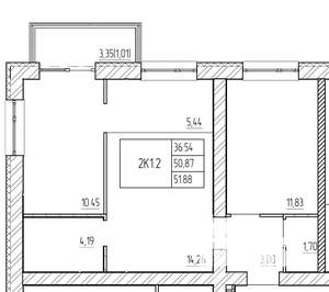 3-к квартира, вторичка, 54м2, 4/17 этаж