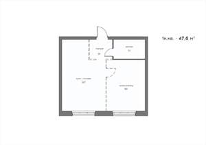 1-к квартира, вторичка, 48м2, 20/21 этаж
