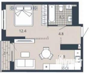 1-к квартира, вторичка, 41м2, 14/23 этаж