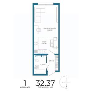 1-к квартира, вторичка, 32м2, 17/17 этаж