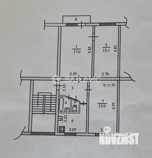 3-к квартира, вторичка, 59м2, 5/5 этаж