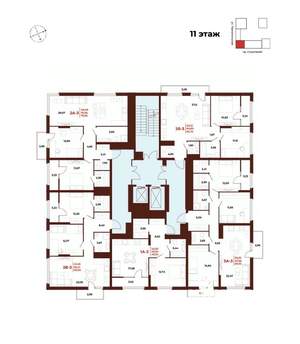 1-к квартира, строящийся дом, 49м2, 11/18 этаж